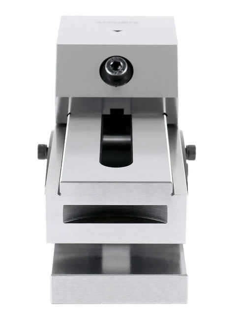 Front view of Pro Grade Shop Ready 5 Inch Screwless Sine Vise For Milling And Grinding 0 To 45 Degree Adjustable Tilt Ultra Precise