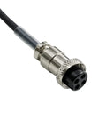 4 Pin Dynamic CB Microphone With 9 Foot Super Coil Cord For Cobra And Uniden Radios, screw-on 4-pin connector close-up