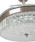 Perfect Ceiling Fan With Led Light, Sleek Chrome Finish, Subtle Crystal Blades For Dining Rooms Or Bedrooms, Silent Dc Motor, 42 Inch Sweep, Cool All Day Airflow You Gonna Definitely Love - crystal decorative light shade.