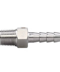 Stainless Steel 1/4 Inch Hose Barb To 1/8 Inch NPT Male Pipe Fitting Pack Of 2 For Home Brew And DIY Plumbing, side view