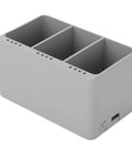 Three Port Drone Battery Charging Hub With Digital Display, Fast 8.5V 4A Output in gray with slot for Mini 3 Pro and 4 Pro Batteries