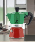 Limited Edition Tricolore Moka Pot For Espresso Lovers Holds Half Cup Per Brew At 40ml Delivers Rich Bold Stovetop Coffee In Classic Italian Style For Home