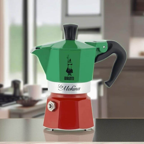 Limited Edition Tricolore Moka Pot For Espresso Lovers Holds Half Cup Per Brew At 40ml Delivers Rich Bold Stovetop Coffee In Classic Italian Style For Home