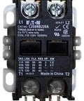 Front view of Two Pole 30 Amp 120 Volt Coil Contactor with encased dustproof compact design and universal mounting plate.