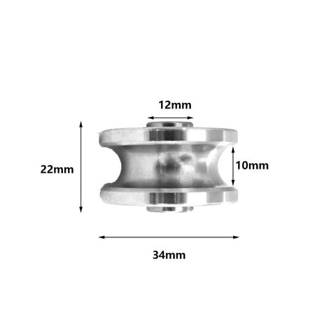 U Shaped Roller Bearing Pulley With Deep Groove Stainless Steel 304 Built Tough For Quiet Smooth Wire Rope Towing And Rail Guide Wheels Perfect For Small Cranes Fishing Setups, 34mm x 22mm x 12mm