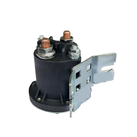 Heavy Duty 12V Or 24V AC Contactor 200 Amp For Stacker Forklift Tail Plate Oil Pump Start Switch Fast Circuit Control, black unit with electrical connections.