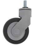 Jauarta TPR Caster Wheels with Threaded Stem, grey TPR material, designed for easy installation and durable use.