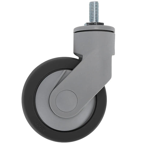 Jauarta TPR Caster Wheels with Threaded Stem, grey TPR material, designed for easy installation and durable use.