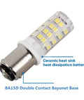 4 Pack Ba15d LED Bulbs 120V 5W Daylight White 6000K For Sewing Machine Plug And Play Energy Saving Replacement, Non Dimmable, Easy Install, Bright Task Lighting For Crafting And Sewing Projects. BA15D double contact bayonet base LED bulb with ceramic heat sink