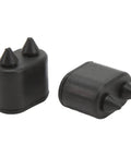 Grab These 4Pcs Rubber Door Jamb Bumper Cushions For Super Easy Noise Reduction, Smooth Closes, And A Total Fix For Cutlass And Other Rides Without The Clunk Or Squeak. black rubber door jamb bumper cushions with cone tips, shown in two angles