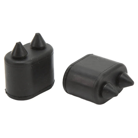 Grab These 4Pcs Rubber Door Jamb Bumper Cushions For Super Easy Noise Reduction, Smooth Closes, And A Total Fix For Cutlass And Other Rides Without The Clunk Or Squeak. black rubber door jamb bumper cushions with cone tips, shown in two angles