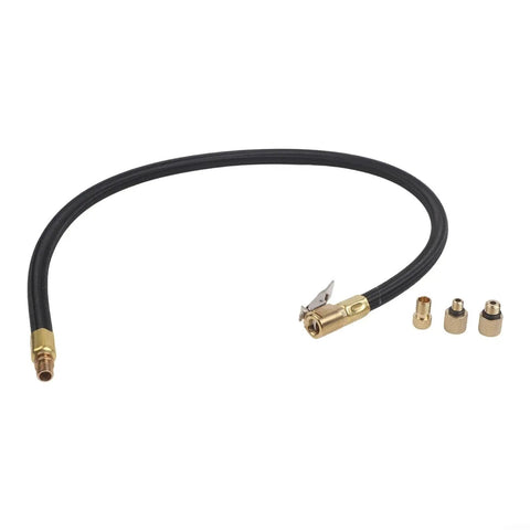 Universal 60CM Tire Inflator Hose With Quick Connect Valve Adapter For Cars Trucks And SUVs Featuring Rock Solid Reinforced Rubber Rated Up To 300 PSI Max Pressure For No Fuss Inflation At Home Or Shop And Save Time Driving Today.