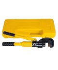 Heavy Duty Hydraulic Scissors Cutting Machine Portable Rebar Shear 6T To 13T Manual Steel Bar Cutter in yellow case.