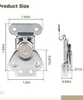 Six Pack Stainless Steel Butterfly Twist Latches dimensions with 24 Screws for Boxes, Cases, and Small Doors with detailed measurements.