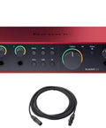 Scarlett 2i2 4th Gen Audio Interface Bundle With OnStage MC20 20ft XLR To XLR Mic Cable for home studio recording setup.