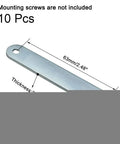 10Pcs Flat Mending Corner Brace Plate Set 76x12mm for Quick Fixes, Silver Tone detail with dimensions and thickness