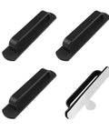 Stick On Adhesive Pull Handles 4 Pack 140mm Black Plastic Peel And Stick Multipurpose Grips For Cabinets Doors Wardrobes Closets Barn Doors Easy Install Durable ABS, 4 handles