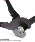 Heavy Duty Cable Cutters Forged From Hardened High Carbon Steel Slice Through Four Zero Aluminum Two Zero Copper And Com Wiring Like Hot Butter ergonomic handles close-up cutting aluminum wire.