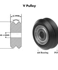 Plastic Pulleys With Bearings For 2020 European Standard V Groove Perlin Wheel Linear Roller Guides diagram and photo