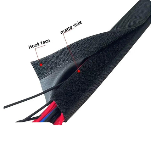 Reusable Flame Retardant Cable Management Sleeve 25M Boss Grade Waterproof Nylon PVC Sheath With Hook And Loop Closure detail view