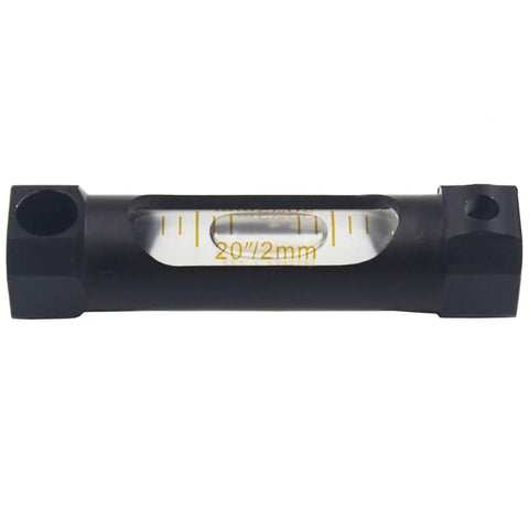 Black Double-sided Observation Metal Strip Spirit Level Bubble Accuracy 0.1mm Length 60mm viewed from the side with measurement markings.