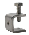 Heavy Duty Stainless Steel C Clamps For Welding And Construction, 0 To 20mm Jaw Opening, close-up view of a silver metal clamp with an M6 screw.