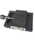 Motorized Rotary Positioning Stage PT-SD102PS with electric rotary platform, precision X axis slide table 50mm travel, close-up view