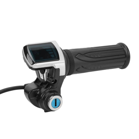 Electric Bike Twist Throttle Grip With Key Lock Set And LED Power Indicator For 48V Motorcycles And Scooters Ergonomic ABS Handlebar Grip Anti Slip Durable Easy Install Plug And Play