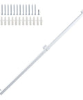 Rock Solid 5 Foot White Industrial Handrail Heavy Duty Galvanized Steel Railing Kit with mounting hardware and screws.