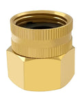 Brass Swivel Double Female Garden Hose Adapter Three Fourth Inch NPT Female To Three Fourth Inch GHT Female Easy Quick Fit Water Hose Connector For Leak Free Outdoor Use Durable Universal Fit brass hose adapter, close-up