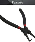 Internal Snap Ring Pliers Angled Bent Nose 90 Degree Tip 7 Inch, chrome vanadium steel, ergonomic non-slip grip visible