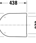 Technical drawing of Dope Compact ME Toilet Seat And Cover By Starck White With Stainless Steel Hinges Automatic Soft Close Lid dimensions