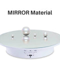 Hassle Free Rotating Display Turntable Stand For Jewelry And Watches 7.87 Inch with mirror surface and USB features.