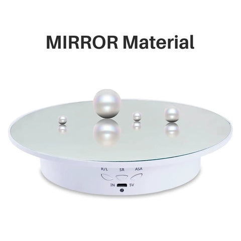 Hassle Free Rotating Display Turntable Stand For Jewelry And Watches 7.87 Inch with mirror surface and USB features.