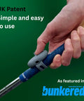 Hands Free Golf Swing Recorder That Instantly Captures Every Swing From Your Grip, attached to a golf club handle, UK Patent
