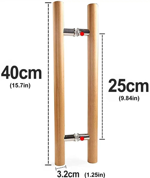 Pro Grade Heavy Duty Commercial Door Pull Handles And Solid Wood Double Sided Glass Armrest With Sturdy Back To Back H Shape Design For Office Sliding Doors And No Hassle Cabinet Swaps