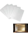 Five Pack Waveguide Covers For Microwave Mica Sheets 150 X 120mm, ultra thin 0.4mm, shown with microwave oven for repair use.