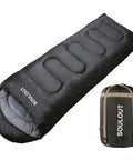 All Season Sleeping Bag for Adults and Kids, Lightweight Yet Warm Cold Weather Camping Gear with Waterproof Sack shown in Dark Gray