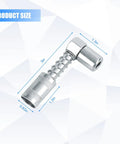 90 Degree Car Grease Coupler Adapter With 3 Jaw Right Angle Fittings for Tight Spots shown in detailed size view