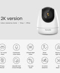 2K Indoor Wireless Pan Tilt Camera For Home Security And Baby Monitor And Pet Camera With Phone App Access, product features