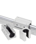 Pro Grade Linear Guide Rail Kit with Two Rails and Four Blocks SBR12UU Smooth Motion for CNC Parts, Adjustable 200mm to 1500mm Length, Pre Drilled Support Rails, Low Friction System for Precise, Reliable Motion in Tough Builds, aluminum rail blocks