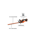 40V MAX Cordless Hedge Trimmer With 24 Inch Dual Action Blade, No Cords Needed, ergonomic grip, powercut feature, cuts branches