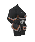 Tradesman Pro Drill Pouch With Pockets for Tools and Bits, heavy duty 1680D ballistic weave, black with orange accents