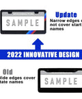 Matte Aluminum Alloy License Plate Frame Kit For BMW Front And Rear Mount with updated narrow edges design illustration
