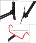Two Pack Foldable Bike Wall Mount Hanger For Garage And Home Storage, black and red bike rack with foldable arm and rubber coating