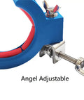 Close-up of adjustable blue cable wire threading tool clamp for Two Pack Blue Cable Wire Threading Tool And Cable Tray Roller