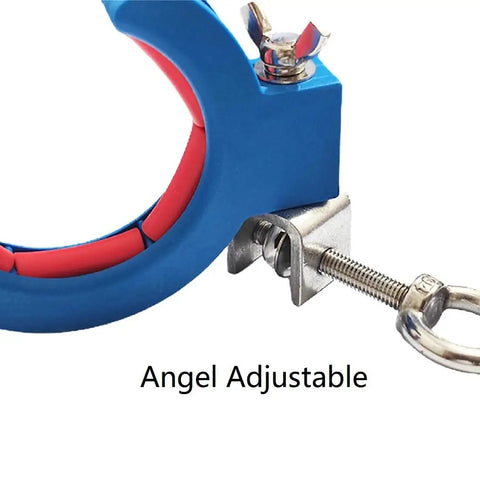 Close-up of adjustable blue cable wire threading tool clamp for Two Pack Blue Cable Wire Threading Tool And Cable Tray Roller