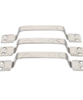 Stainless Steel Cabinet Handles 3 Pack T Shape Drawer Knobs Kitchen Cupboard Door Pulls shown in brushed finish, top view.