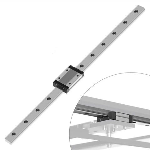 Compact 100mm To 500mm Linear Rail Slide With Black Carriage High Precision Guide 1 Piece H350mm Length Built For Go To DIY Projects And Small Machinery Motion