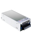 Powerhouse 1000W 24V 42A AC DC Switching Power Supply With Single Output HRPG-1000-24, PFC Enabled, Remote Sensing, DC OK Signal, 89% Efficiency, Ultra Low No-Load Under 0.75W, Withstanding 300VAC Surge for 5 Seconds, Built for Industrial Controls silver metal housing with terminal block
